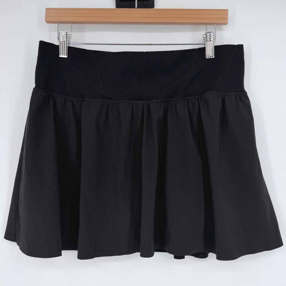 Offline by Aerie Black Seamless Corset Skort XL Athletic Ribbed Shorts